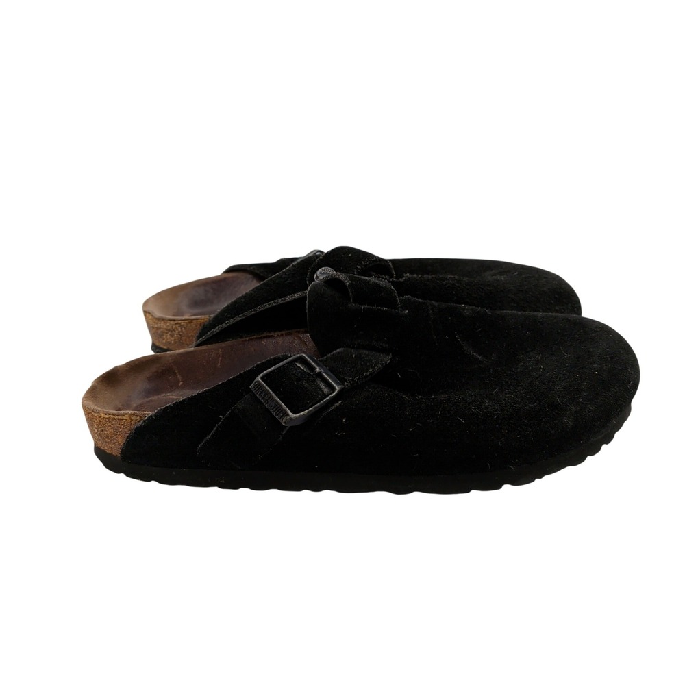 Birkenstock Boston Black Suede Clogs Mens 4 Womens 6 EU 37 Footbed